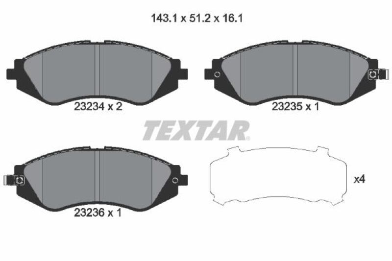 TEXTAR Brake Pad Set, disc brake