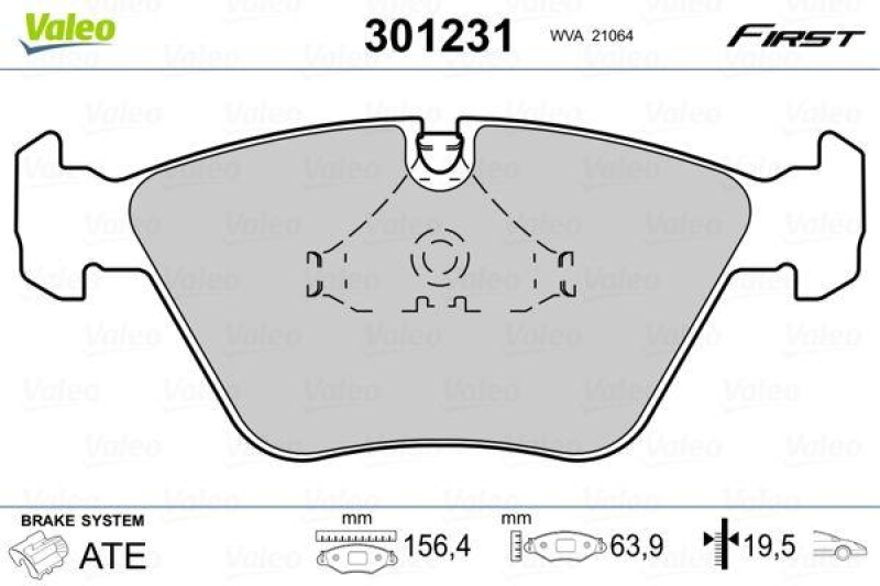 VALEO Bremsbelagsatz, Scheibenbremse ESSENTIAL 301231