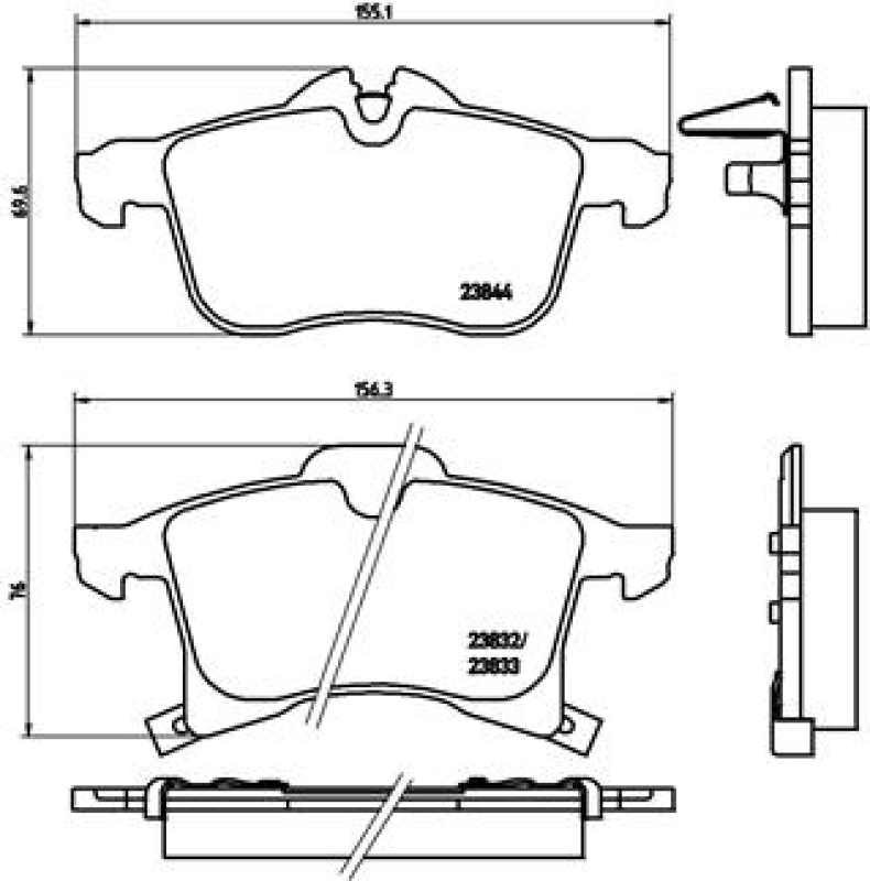 BREMBO 4x Bremsbeläge Bremsbelagsatz BREMSBELÄGE, RICHTUNGSGEBUNDEN