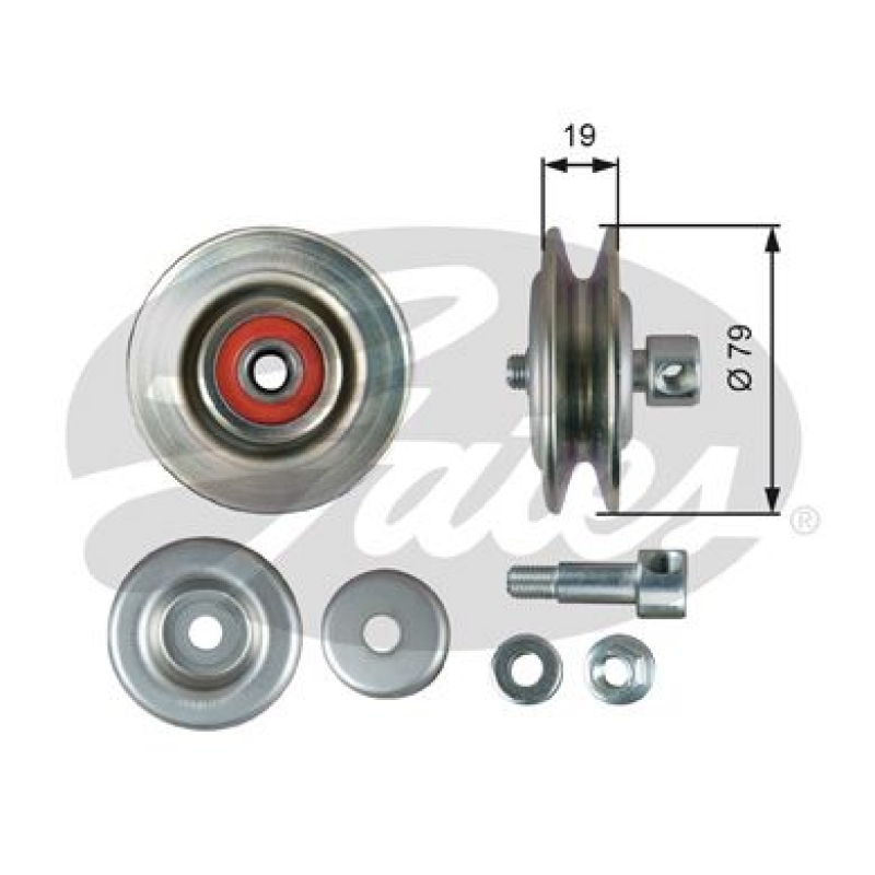 GATES Tensioner Pulley, V-belt DriveAlign®