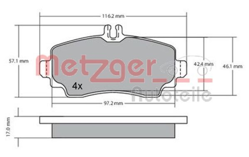 METZGER BREMSSCHEIBEN VOLL/MASSIV + METZGER BREMSBELÄGE