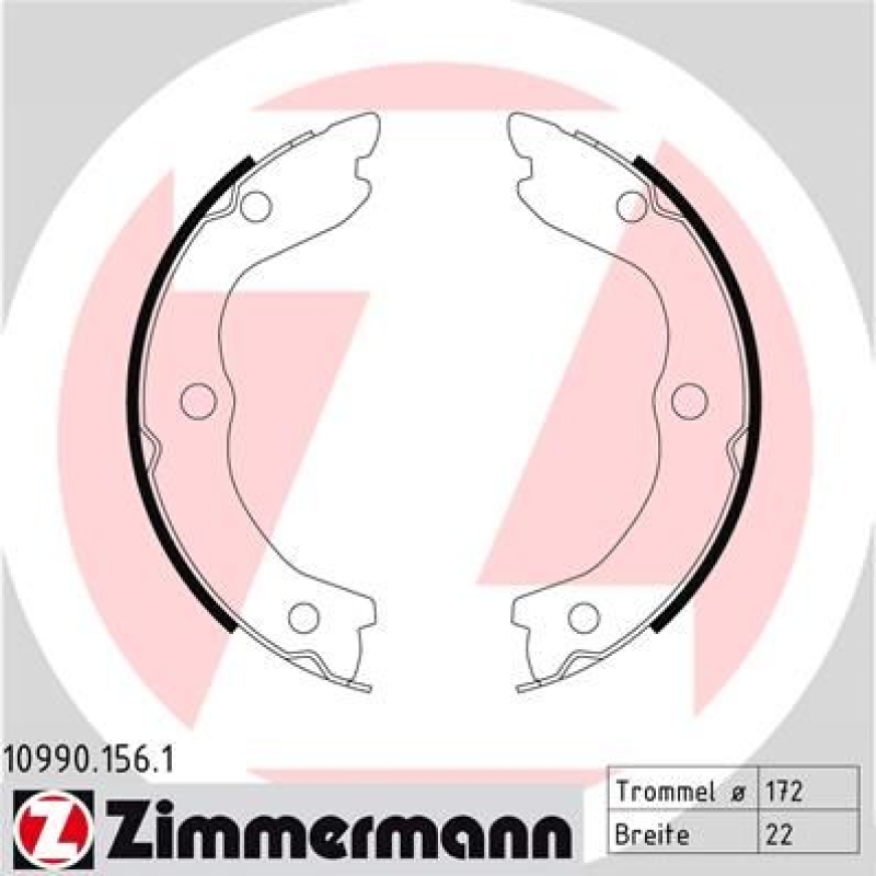 ZIMMERMANN Brake Shoe Set, parking brake