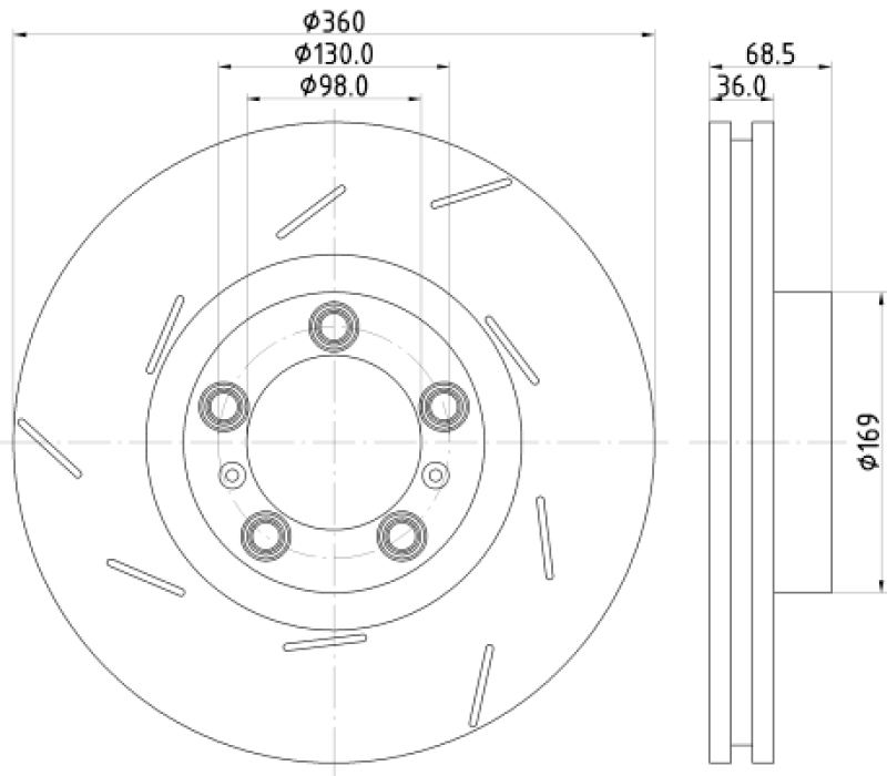 2x HELLA Bremsscheibe PRO High Carbon