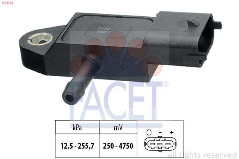 FACET Luftdrucksensor, Höhenanpassung Made in Italy - OE Equivalent