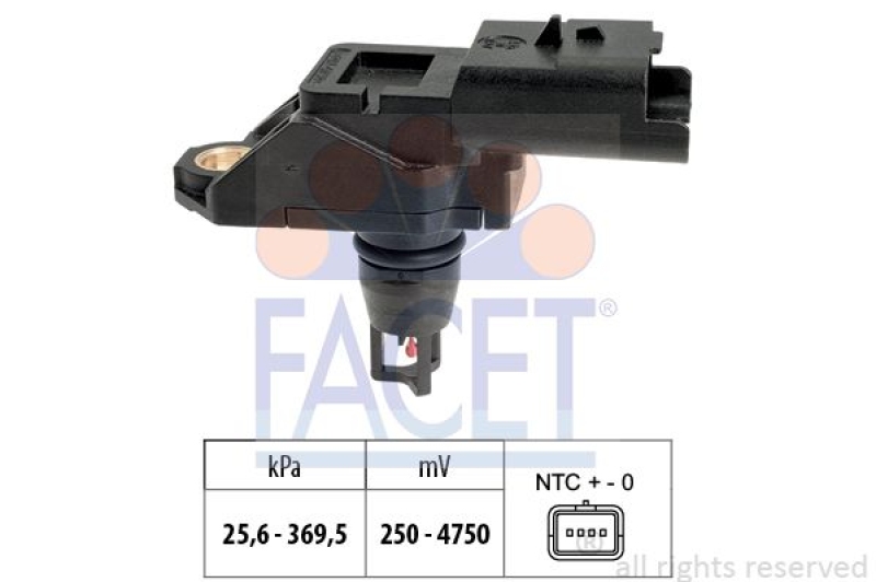 FACET Air Pressure Sensor, height adaptation Made in Italy - OE Equivalent