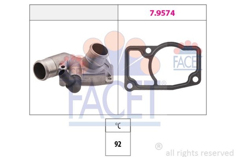 FACET Thermostat, coolant Made in Italy - OE Equivalent