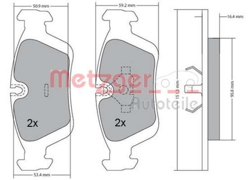 METZGER BREMSSCHEIBEN BELÜFTET + METZGER BREMSBELÄGE