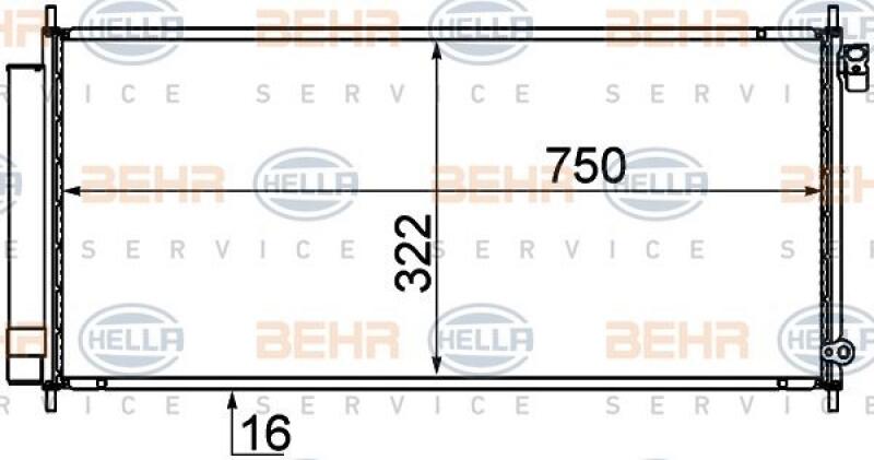 HELLA Condenser, air conditioning