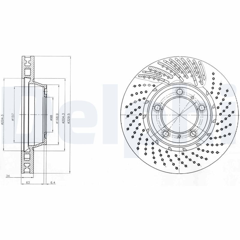 2x DELPHI Bremsscheibe