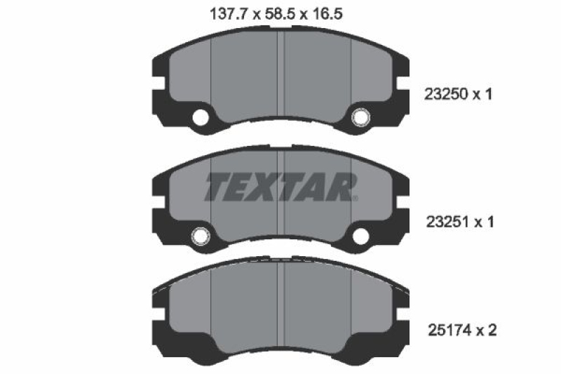 TEXTAR Bremsbelagsatz, Scheibenbremse