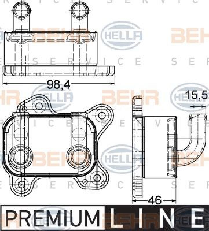 HELLA Oil Cooler, engine oil BEHR HELLA SERVICE *** PREMIUM LINE ***