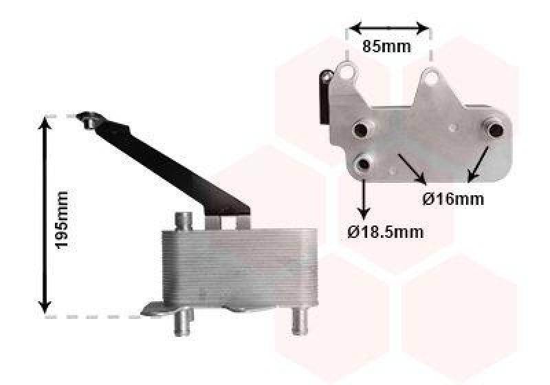 VAN WEZEL Oil Cooler, automatic transmission