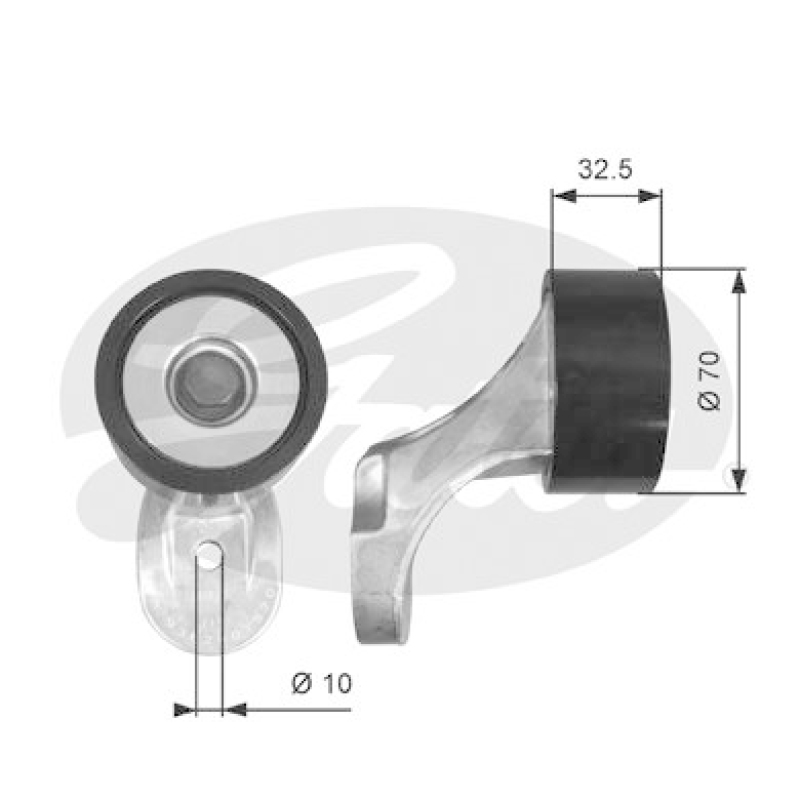 GATES Deflection/Guide Pulley, V-ribbed belt FleetRunner™