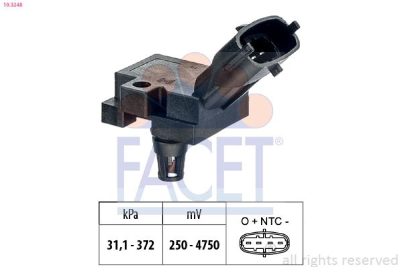 FACET Luftdrucksensor, Höhenanpassung Made in Italy - OE Equivalent