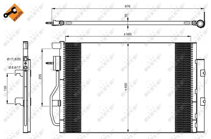 NRF Kondensator, Klimaanlage EASY FIT 350044