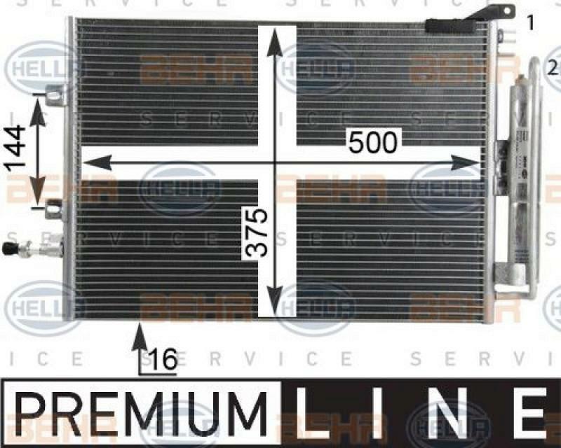 HELLA Condenser, air conditioning BEHR HELLA SERVICE *** PREMIUM LINE ***