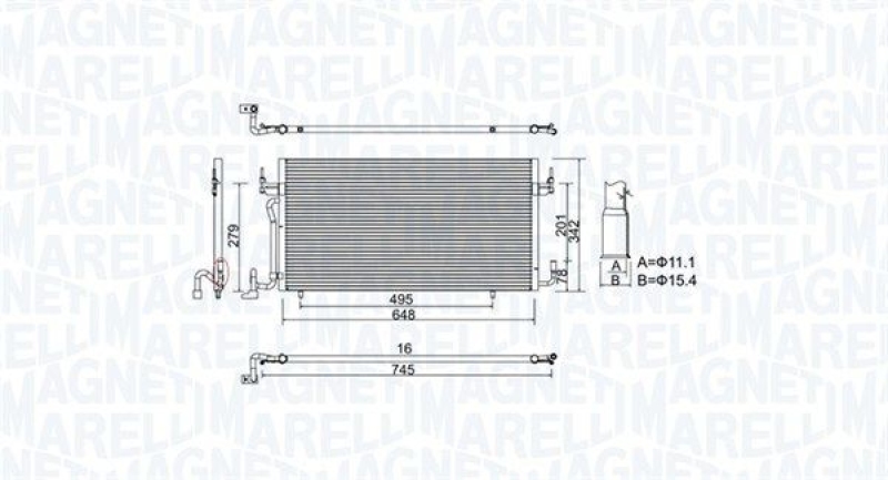 MAGNETI MARELLI Kondensator, Klimaanlage