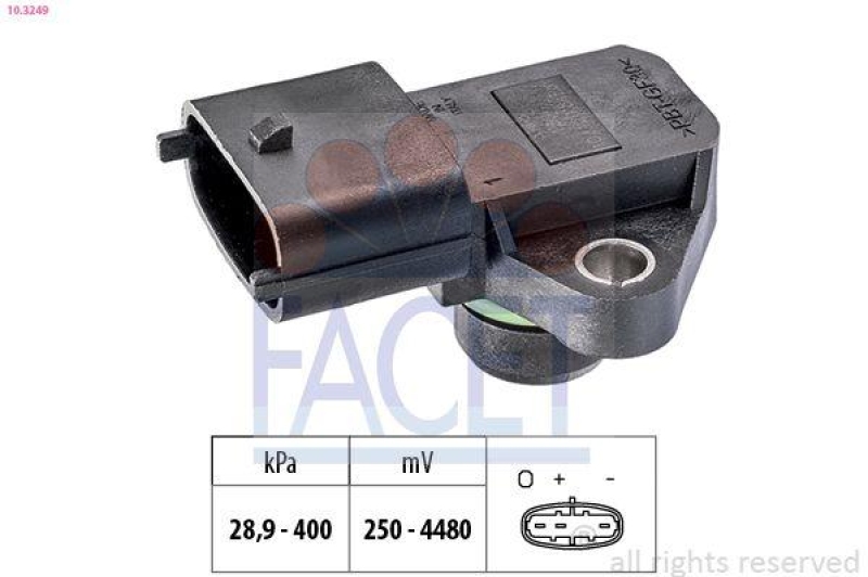 FACET Luftdrucksensor, H&ouml;henanpassung Made in Italy - OE Equivalent 103249