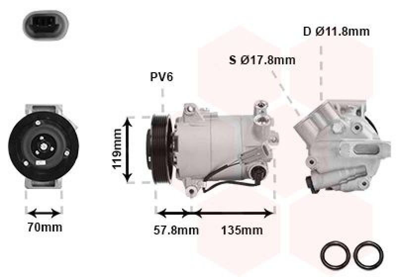 VAN WEZEL Kompressor, Klimaanlage *** IR PLUS ***