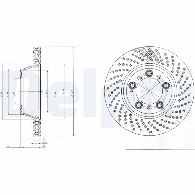 2x DELPHI Bremsscheibe