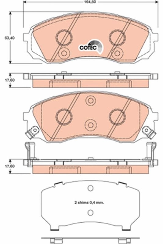 TRW Brake Pad Set, disc brake COTEC