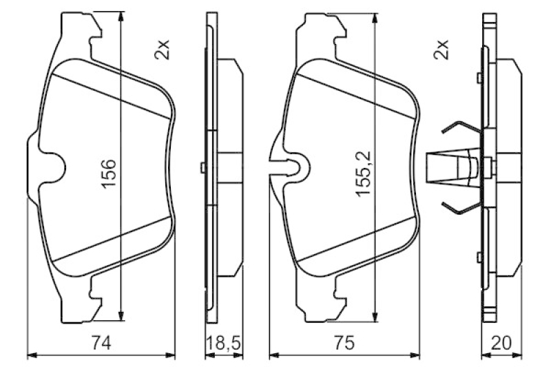 BOSCH Brake Pad Set, disc brake