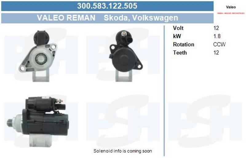BV PSH Starter Valeo Reman 300583122505