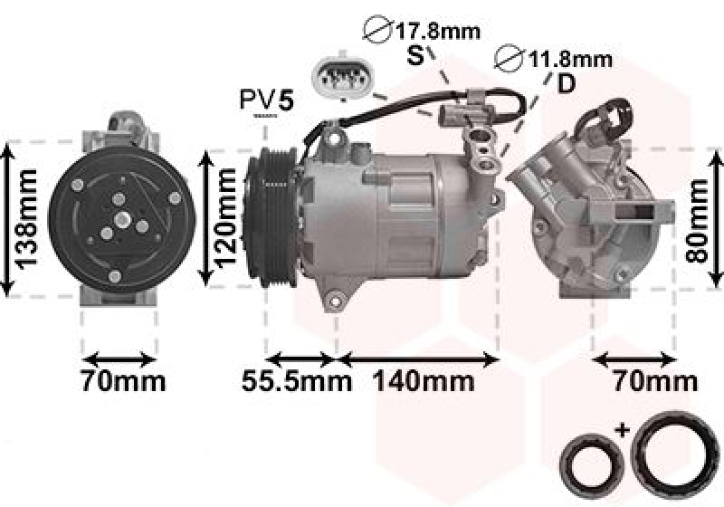 VAN WEZEL Kompressor, Klimaanlage *** IR PLUS ***