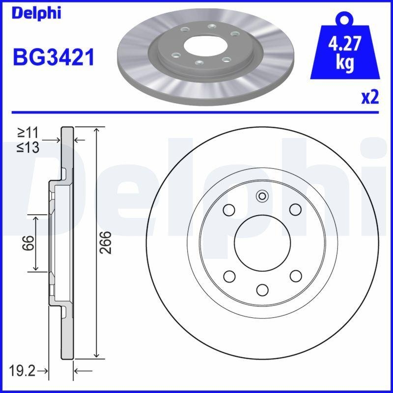 2x DELPHI Bremsscheibe