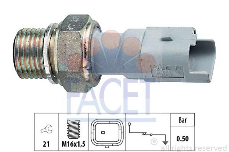 FACET Oil Pressure Switch Made in Italy - OE Equivalent