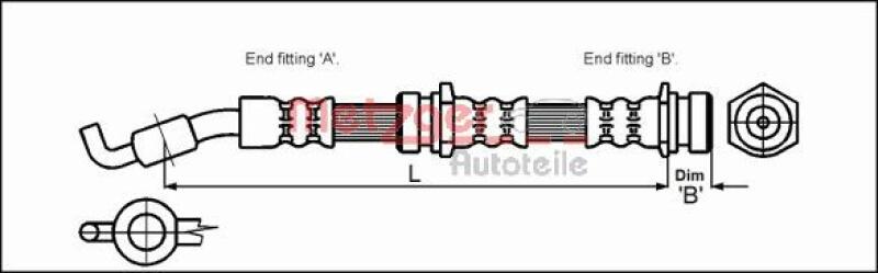 METZGER Brake Hose