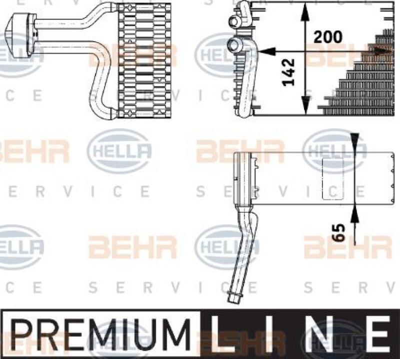 HELLA Evaporator, air conditioning BEHR HELLA SERVICE *** PREMIUM LINE ***