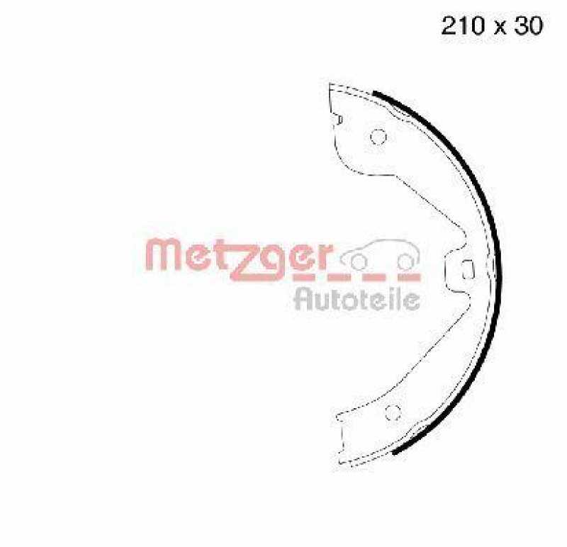 METZGER Brake Shoe Set, parking brake