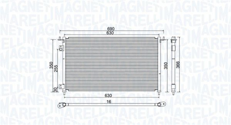 MAGNETI MARELLI Kondensator, Klimaanlage