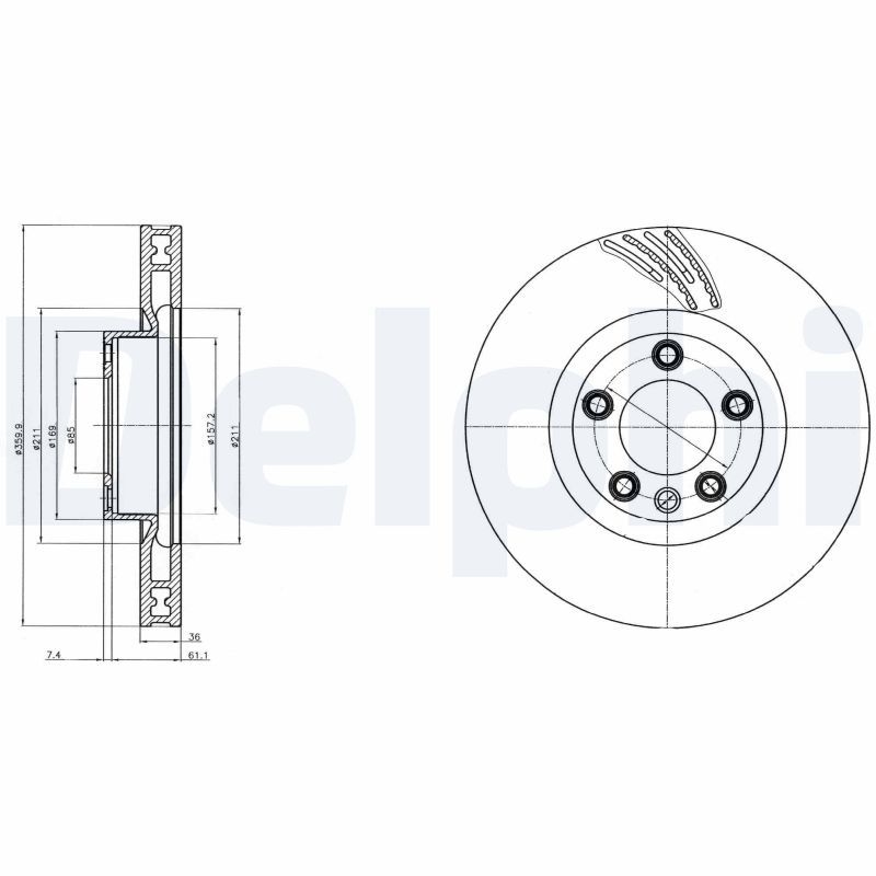 2x DELPHI Bremsscheibe