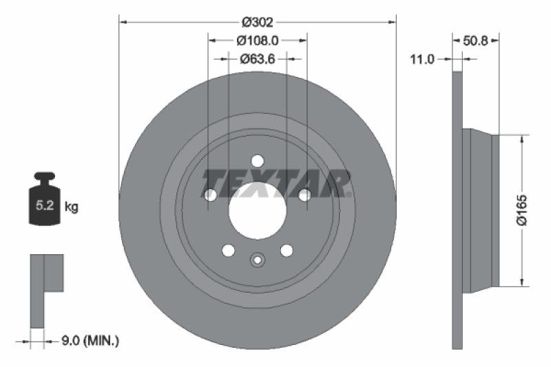 2x TEXTAR Bremsscheibe PRO