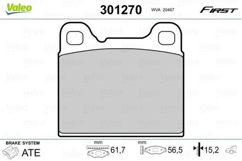 VALEO Bremsbelagsatz, Scheibenbremse ESSENTIAL 301270