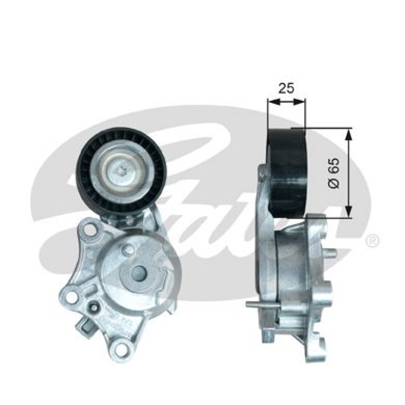 GATES Tensioner Pulley, V-ribbed belt DriveAlign®
