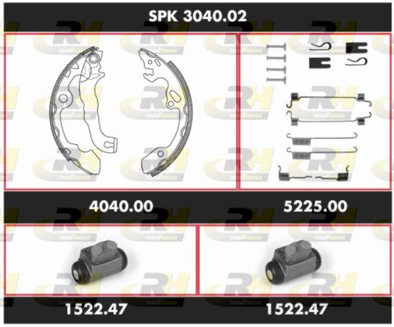 ROADHOUSE Brake Kit, drum brake Super Precision Kit