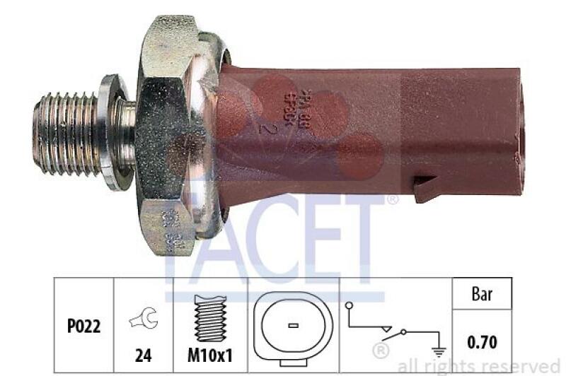 FACET Oil Pressure Switch Made in Italy - OE Equivalent