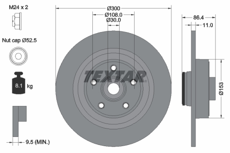 2x TEXTAR Bremsscheibe PRO