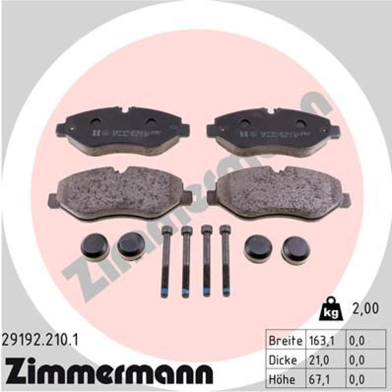 ZIMMERMANN Brake Pad Set, disc brake