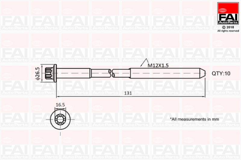 FAI AutoParts Zylinderkopfschraubensatz