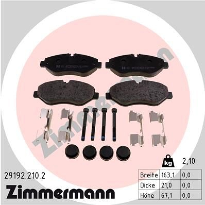 ZIMMERMANN Bremsbelagsatz, Scheibenbremse