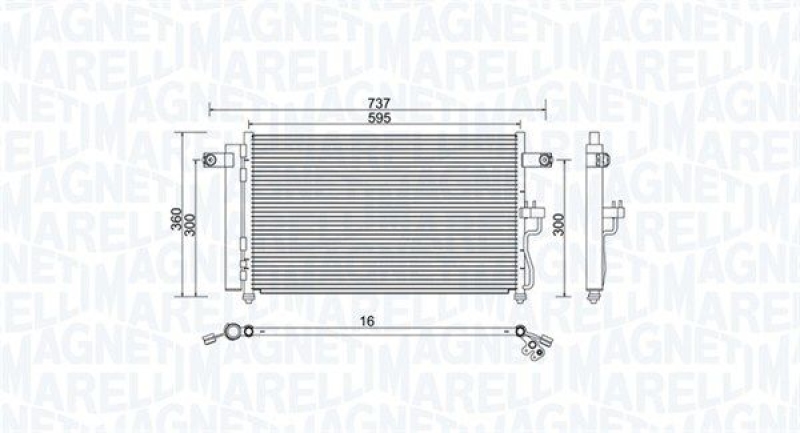 MAGNETI MARELLI Kondensator, Klimaanlage