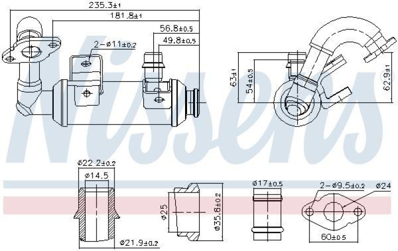 NISSENS Kühler, Abgasrückführung ** FIRST FIT **