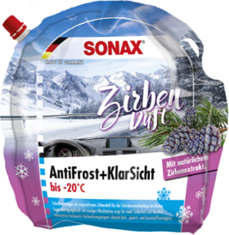 SONAX Frostschutz, Scheibenreinigungsanlage AntiFrost+KlarSicht bis -20°C Zirbe