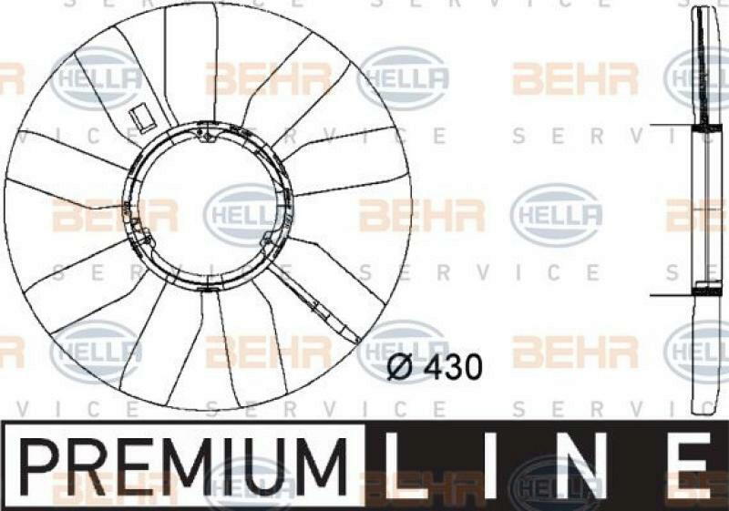 HELLA Fan Wheel, engine cooling BEHR HELLA SERVICE *** PREMIUM LINE ***