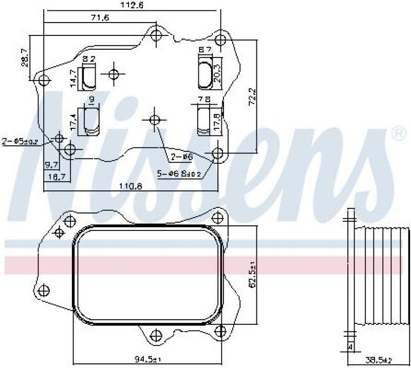 NISSENS Oil Cooler, engine oil