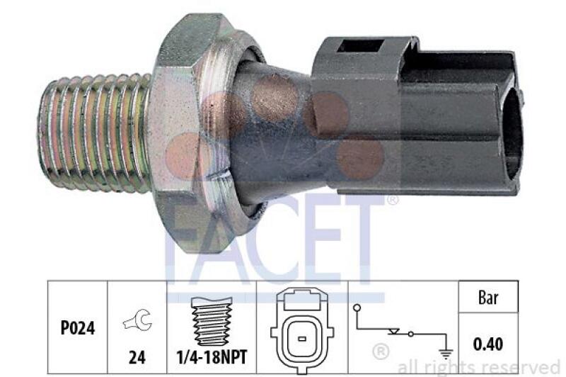 FACET Oil Pressure Switch Made in Italy - OE Equivalent